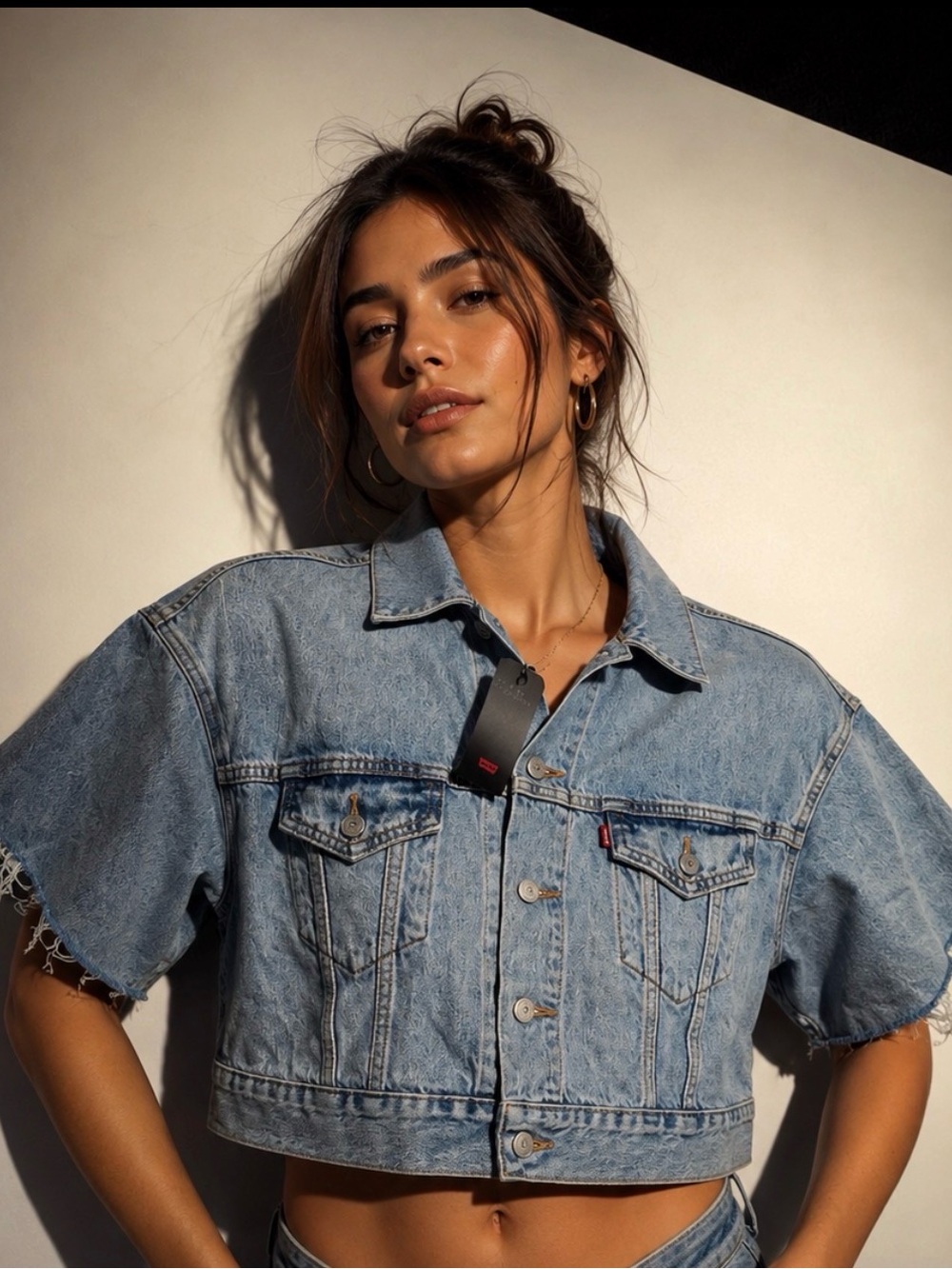 Levi's Light Blue Cropped Denim Jacket - Women's